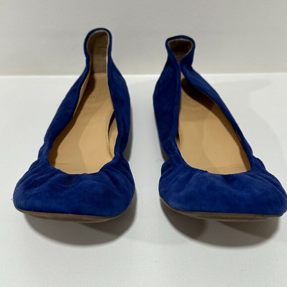 Jcrew Cece Suede Ballet Flats Cobalt Blue Size 8 - Picture 4 of 9